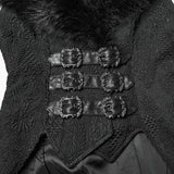 Gothic Faux Fur Collar Buckle Detail Waistcoat Vest