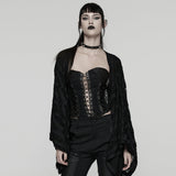 Cipher Punk Lace Distressed Shawl Top