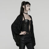 Cipher Punk Lace Distressed Shawl Top