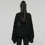 Cipher Punk Lace Distressed Shawl Top