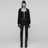 Cipher Punk Lace Distressed Shawl Top