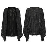Cipher Punk Lace Distressed Shawl Top