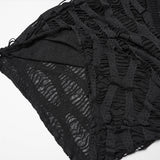 Cipher Punk Lace Distressed Shawl Top