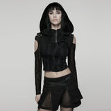Ephemera Punk Hooded Buckle Top