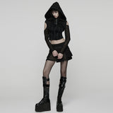 Ephemera Punk Hooded Buckle Top
