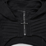 Ephemera Punk Hooded Buckle Top
