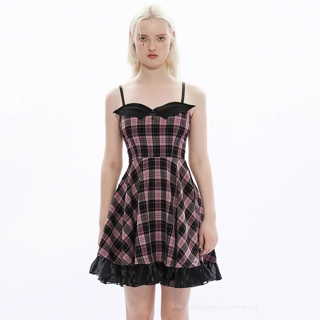 Waning Slip Dress - Black Pink - PunkRave