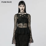 Witchy Whispers - Sheer Peplum Top - PunkRave