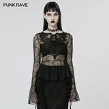 Witchy Whispers - Sheer Peplum Top - PunkRave