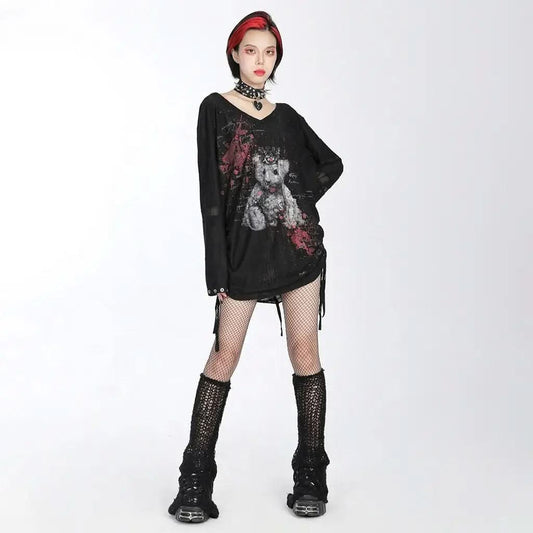 Zelda Distressed Leg Warmers - Black My Store