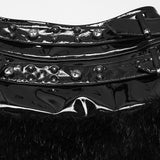 Foxglove Women's Gothic Skirt with Patent Faux Leather in Black