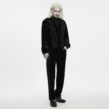 Pale Vigil Men's Gothic Zipped Brocade Waistcoat in Black