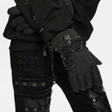 Ophanim Men's Punk Techwear Gloves in Black