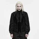 Brume Men's Gothic Embossed Appliqué Zipped Vest in Black