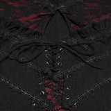 Lemures Women's Gothic Dark Contrasting Dress in Black & Red