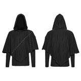 Aeronwen Gothic Distressed Eyelet Hooded Top Men's
