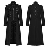 Zodiac Gothic Wool Eyelet Capelet Striped Coat Men's
