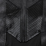 Brigand Gothic Distressed Faux Leather Brocade Hooded Coat Men's
