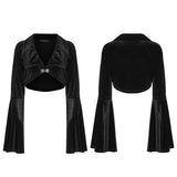 Ligeia Women's Gothic Velvet Bolero Jacket in Black