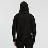 Aeronwen Gothic Distressed Eyelet Hooded Top Men's