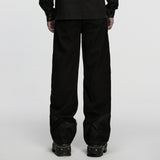Ghost Orchid Men's Punk Studded Wide Leg Trousers in Black