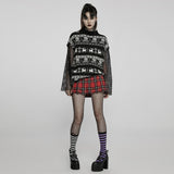 Argentea Gothic Knit Skull Sweater