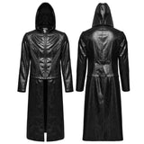 Brackish Punk Faux Leather Hooded Coat Men's