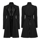 Weird Sisters Women's Gothic Vintage Court Appliqué Coat in Black