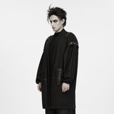 Raven Masque Men's Gothic Knit coat with Metal D-Rings in Black