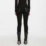Corvid Women's Punk Lace-Up Skinny Jeans in Black