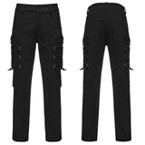 Ghost Light Men's Gothic Techwear Denim Trousers in Black
