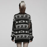 Argentea Gothic Knit Skull Sweater