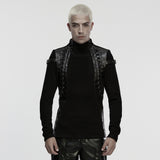 Crepuscule Gothic Faux Leather Inserts Top Men's