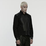 Interloper Gothic PU Faux Leather Panel Jacket Men's