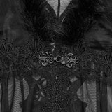 Vesperia Women's Gothic Cloak Cape with Faux Fur in Delicate Mesh, Which Creates An Ethereal Aesthetic in Black