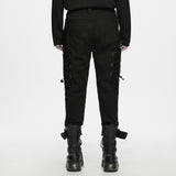 Ghost Light Men's Gothic Techwear Denim Trousers in Black
