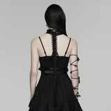 Introit Women's Punk Skeleton Spine Chain Harness in Black
