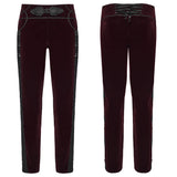 Thyrsus Men's Gothic Pants with Velvet in Red