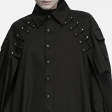 Willis Men's Gothic Military Strap Cloak in Black