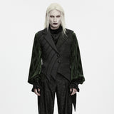 Manderley Men's Gothic Asymmetrical Tailcoat Vest in Black