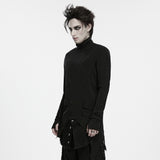 Vespers Men's Gothic Shadow Turtle Neck T-shirt in Black