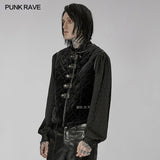 Pathos Gothic Velvet Black Waistcoat Men's