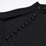 Fleurs du Mal Men's Gothic Top with Mesh Sleeves in Black