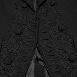 Nemean Men's Gothic Jacquard Long Waistcoat in Black