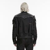 Styx Noir Men's Gothic Jacket with Studded Front Panel in Black