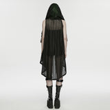 Dead Calm Women's Gothic Woven Mesh Sleeveless Hood