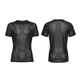 Morrigan Men's Gothic Mesh T-shirt in Black