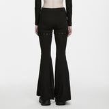 Aconite Buckled Gothic Flared Trousers