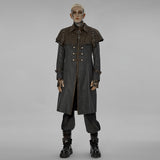 Huxley Steampunk Waxed Canvas Buckle Capelet Coat Men's