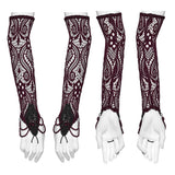 Furiosa Women's Gothic Gloves with Beading in Red